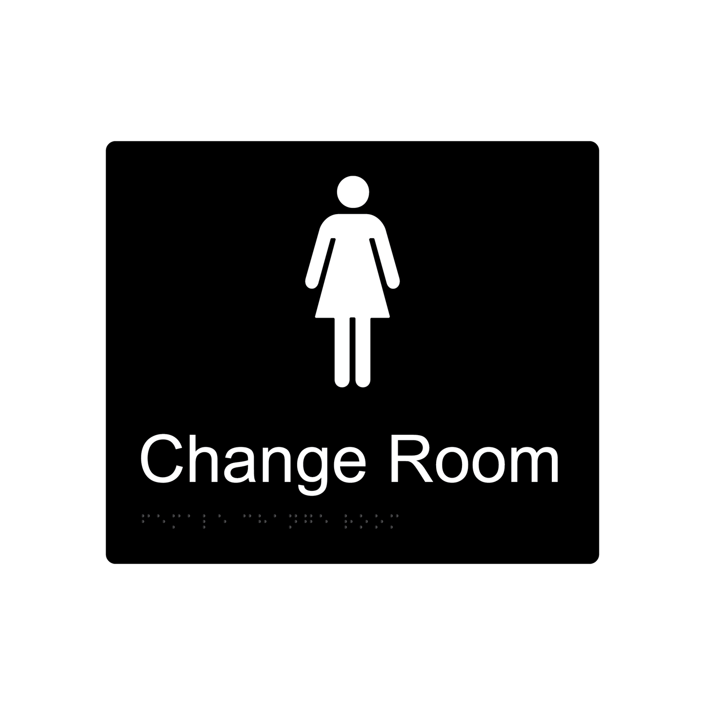 Female Change Room Braille Sign - Black - Express Post Series