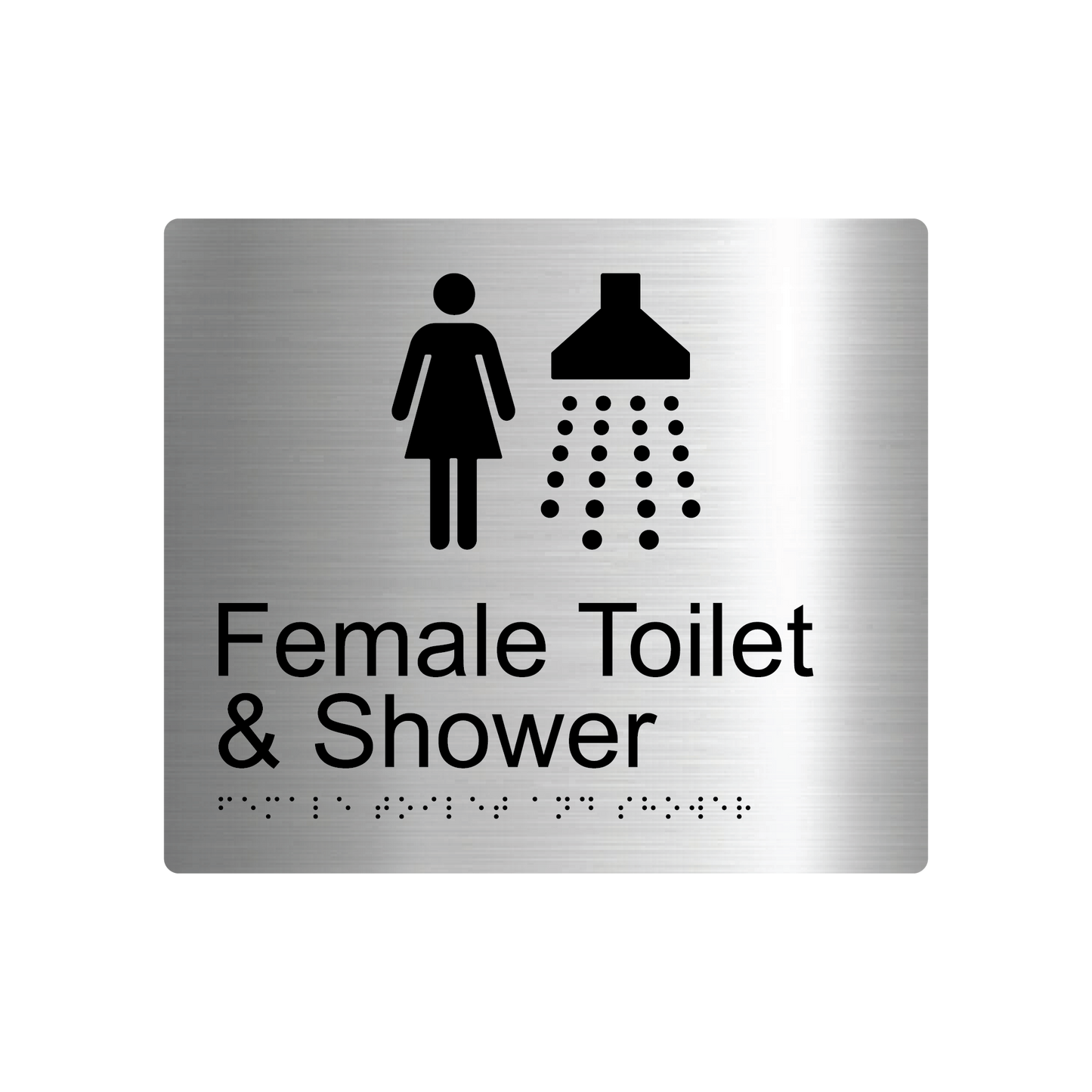 Female Toilet & Shower Braille Sign - AS1428.1 Compliant