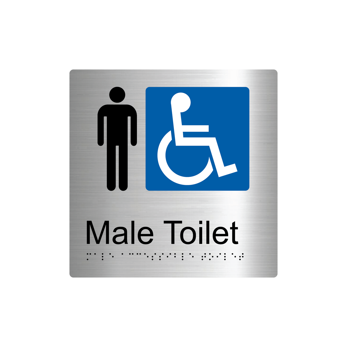 Male Accessible Toilet Braille Sign - AS1428.1 Compliant
