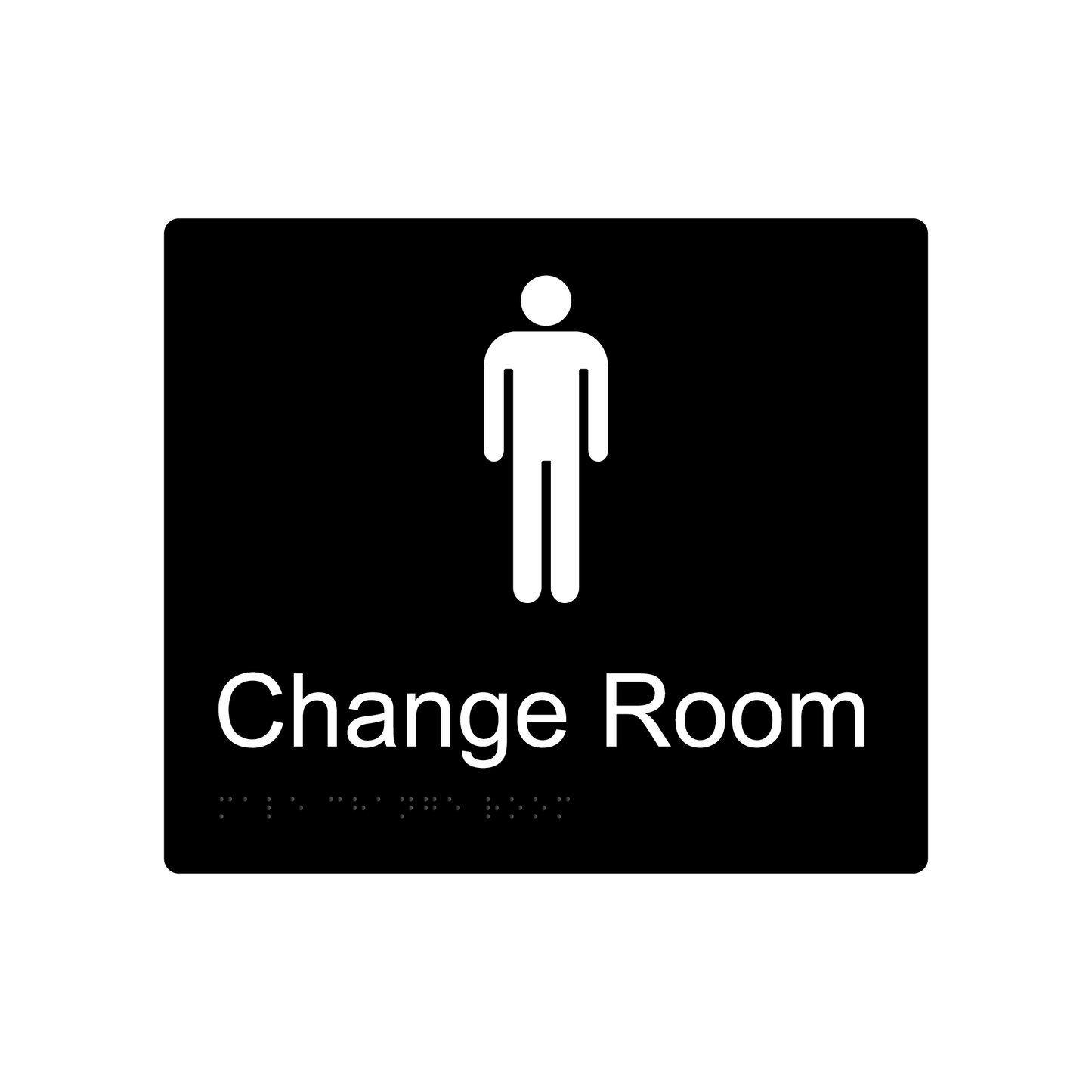 Male Change Room Braille Sign - Black - Express Post Series