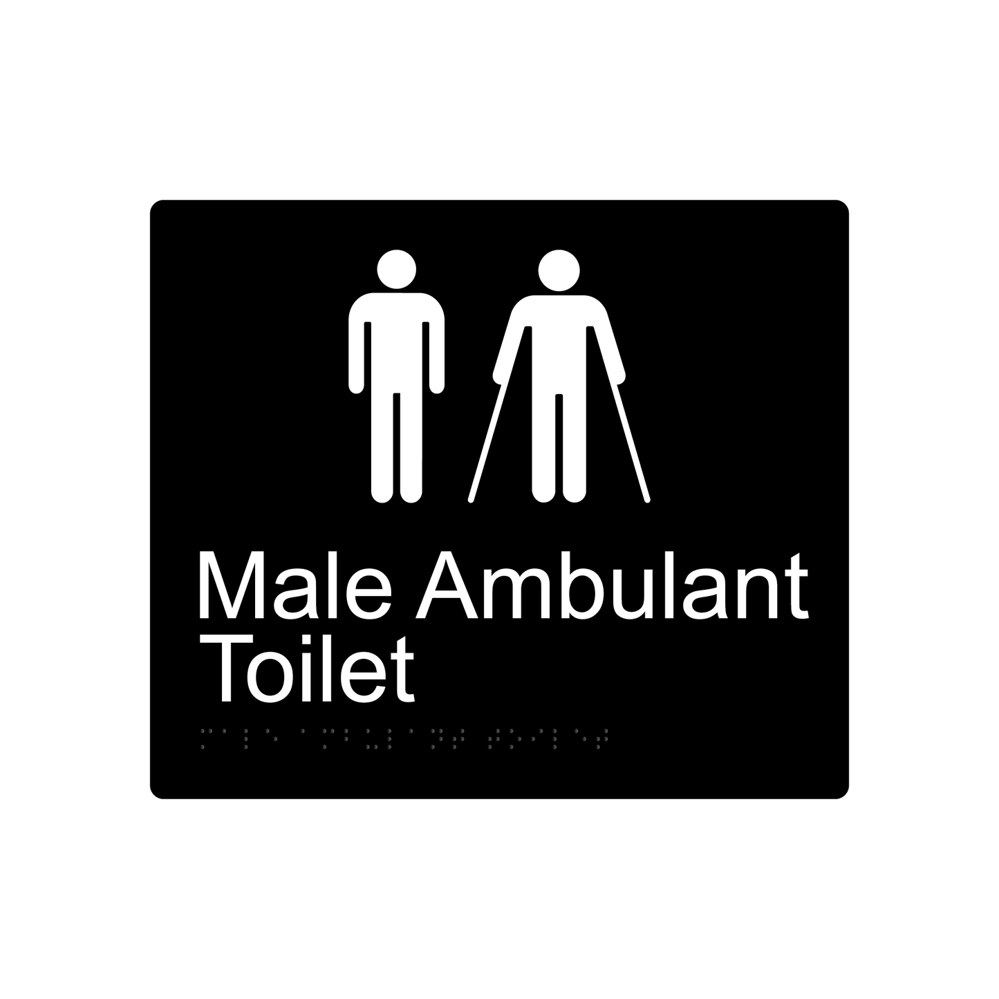 Male & Ambulant Toilet Braille Sign - Black - Express Post Series