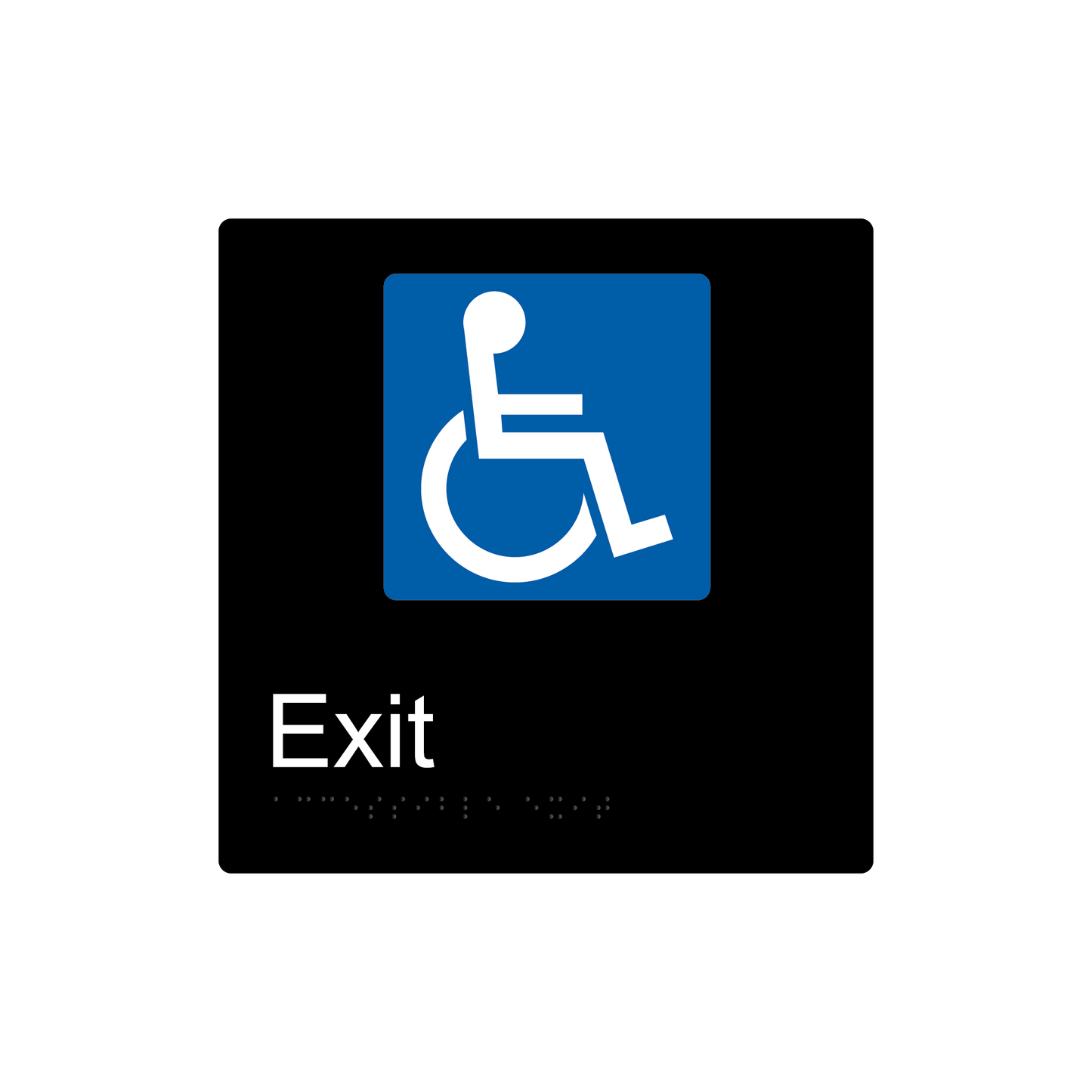 Accessible Exit Braille Sign - Black - Express Post Series