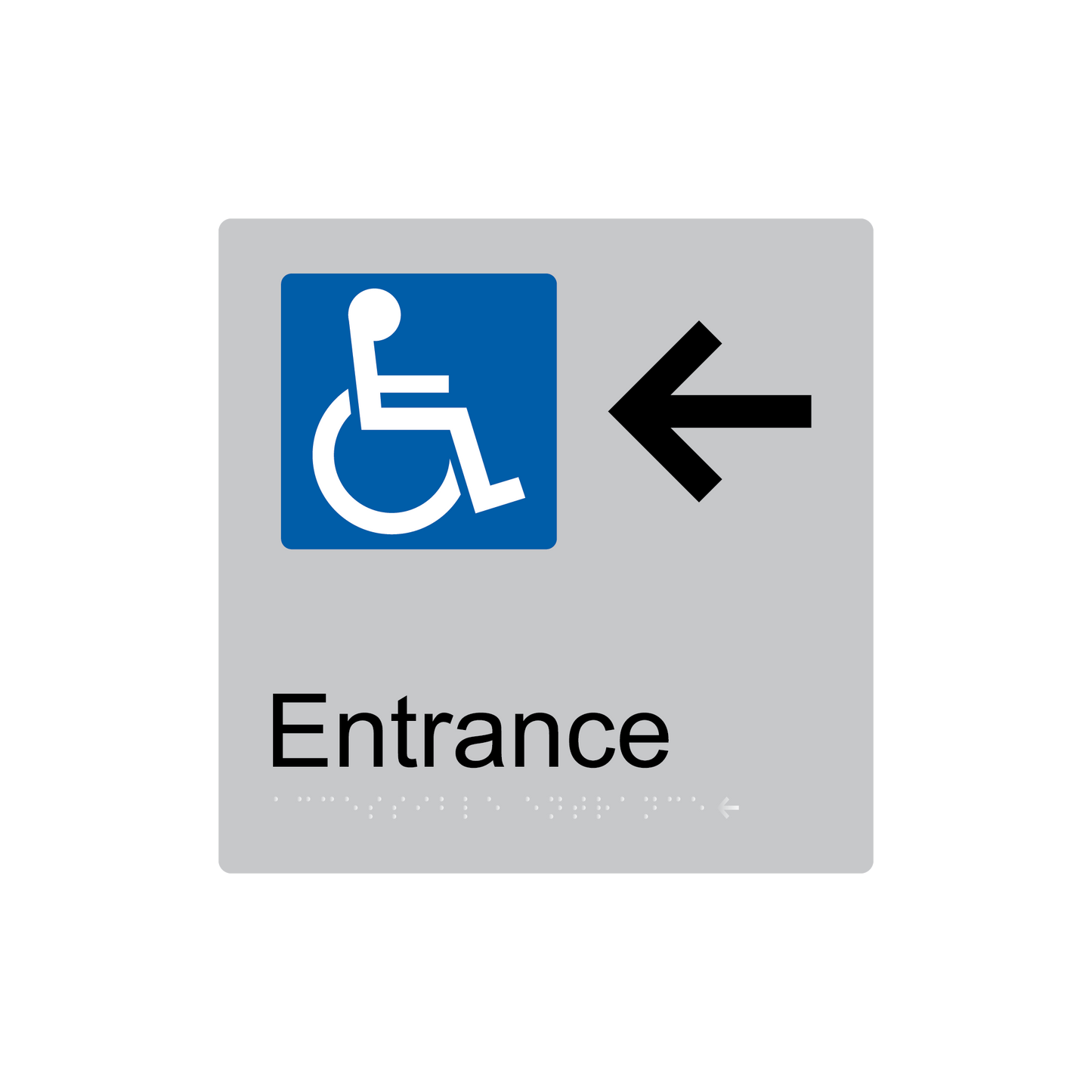 Accessible Exit Left Hand Arrow Braille Sign