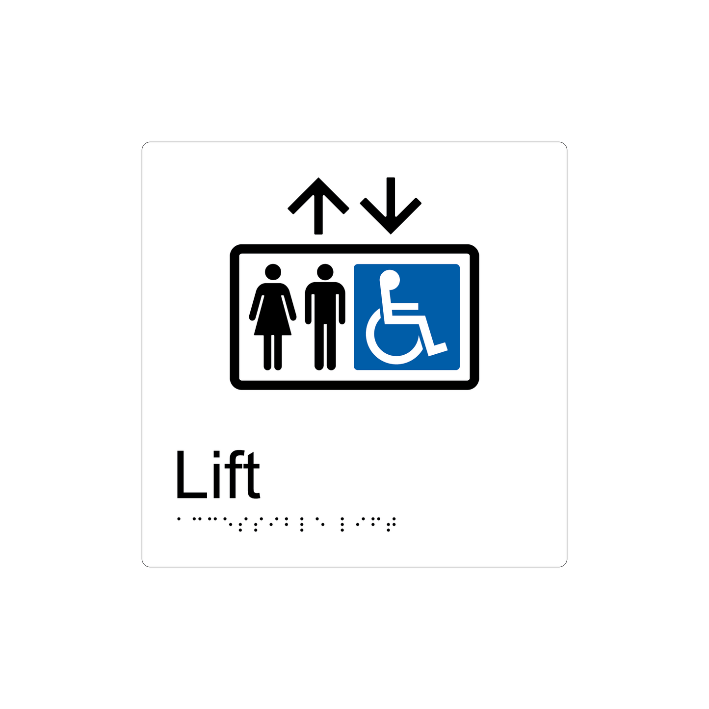 Accessible Lift Braille Sign - AS1428.1 & NCC Compliant