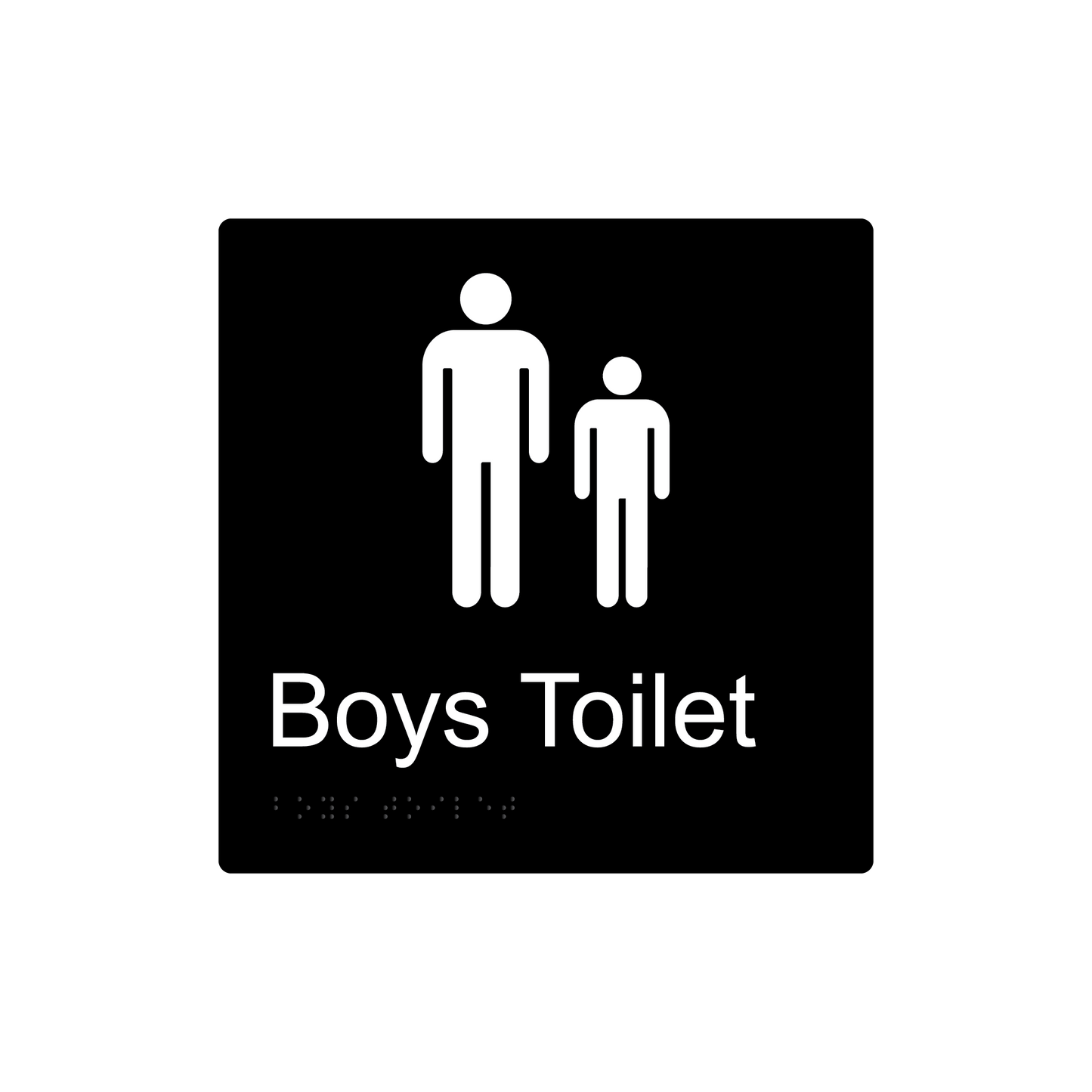 Male & Boys Toilet Braille Sign - Black - Express Post Series