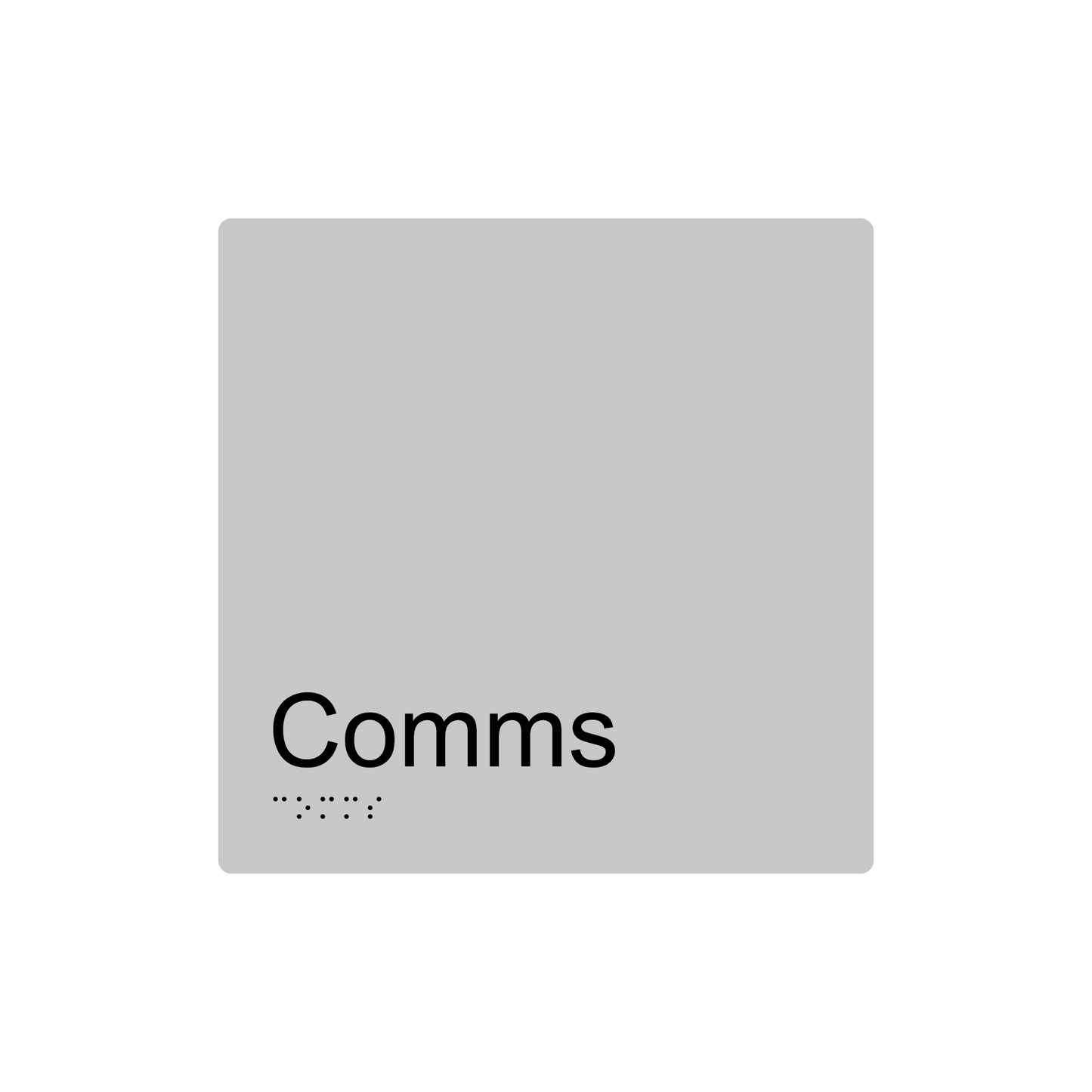 Comms Room Braille Sign - AS1428.1 Compliant