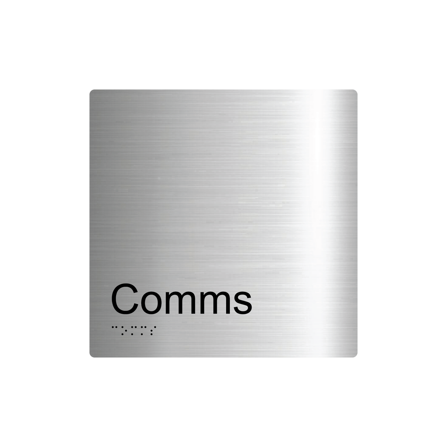 Comms Room Braille Sign - AS1428.1 Compliant