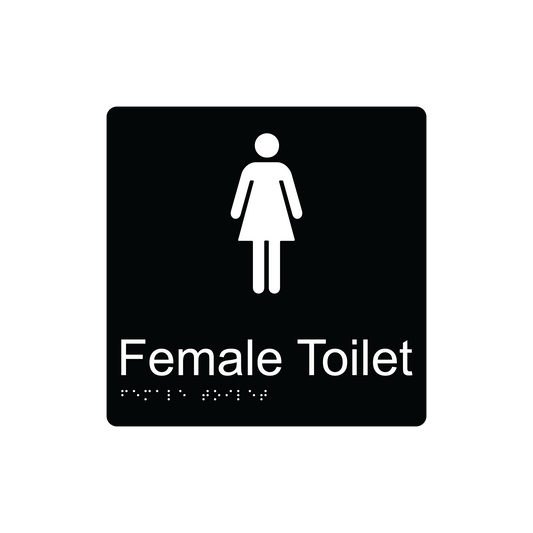 Female Toilet Braille Sign - Acrylic (AS1428.1 Compliant).