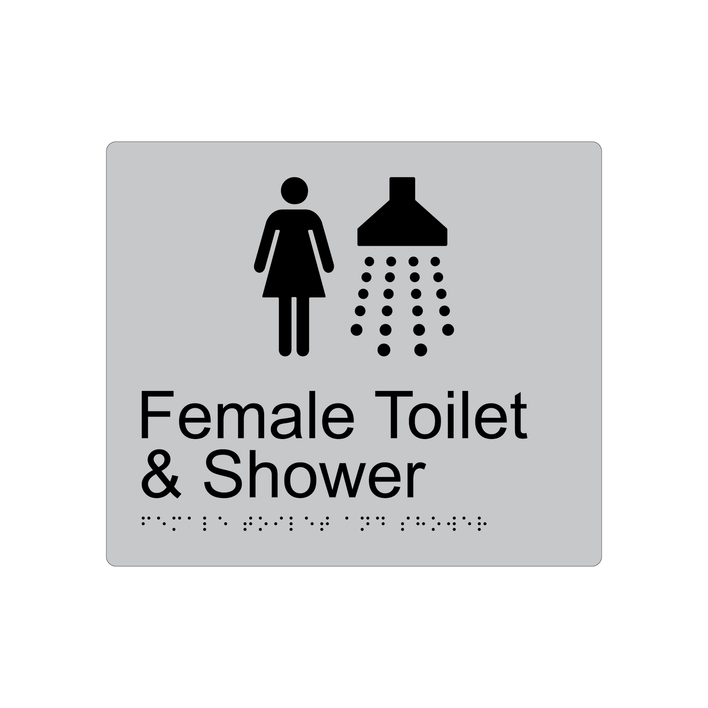 Female Toilet & Shower Braille Sign - AS1428.1 Compliant