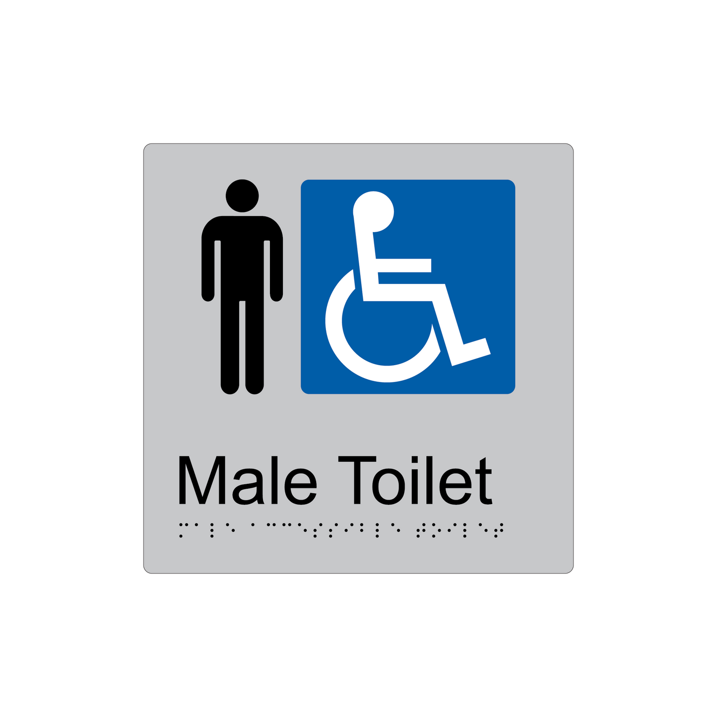 Male Accessible Toilet Braille Sign - AS1428.1 Compliant