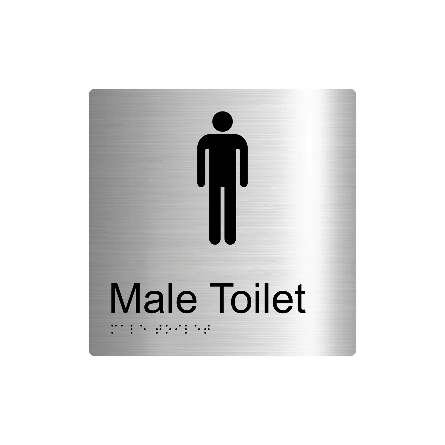 Male Toilet Braille Sign - Stainless Steel