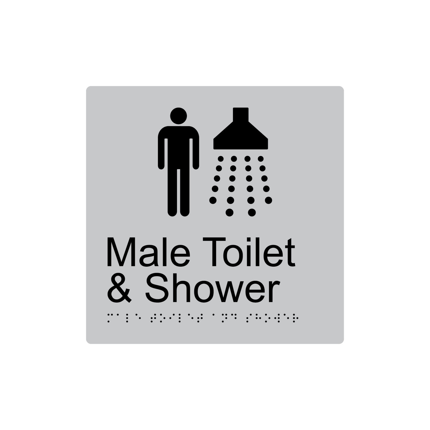 Male Toilet & Shower Braille Sign - AS1428.1 Compliant