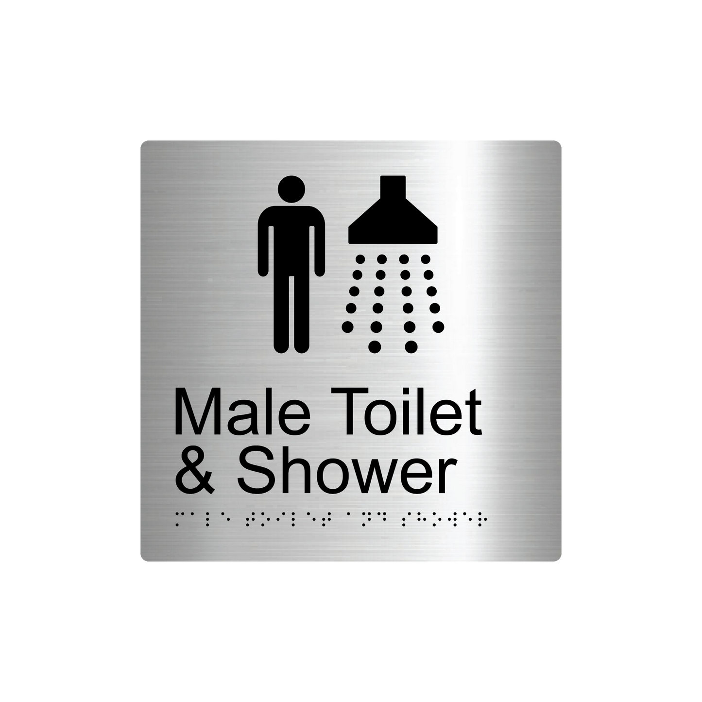 Male Toilet & Shower Braille Sign - AS1428.1 Compliant