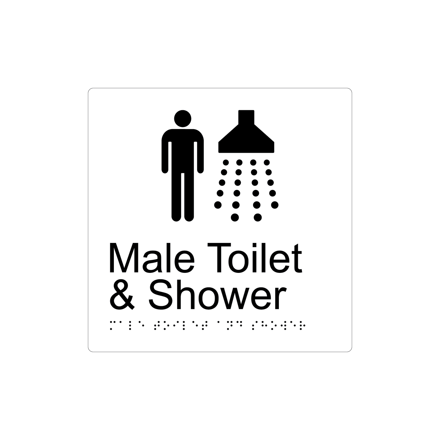 Male Toilet & Shower Braille Sign - AS1428.1 Compliant