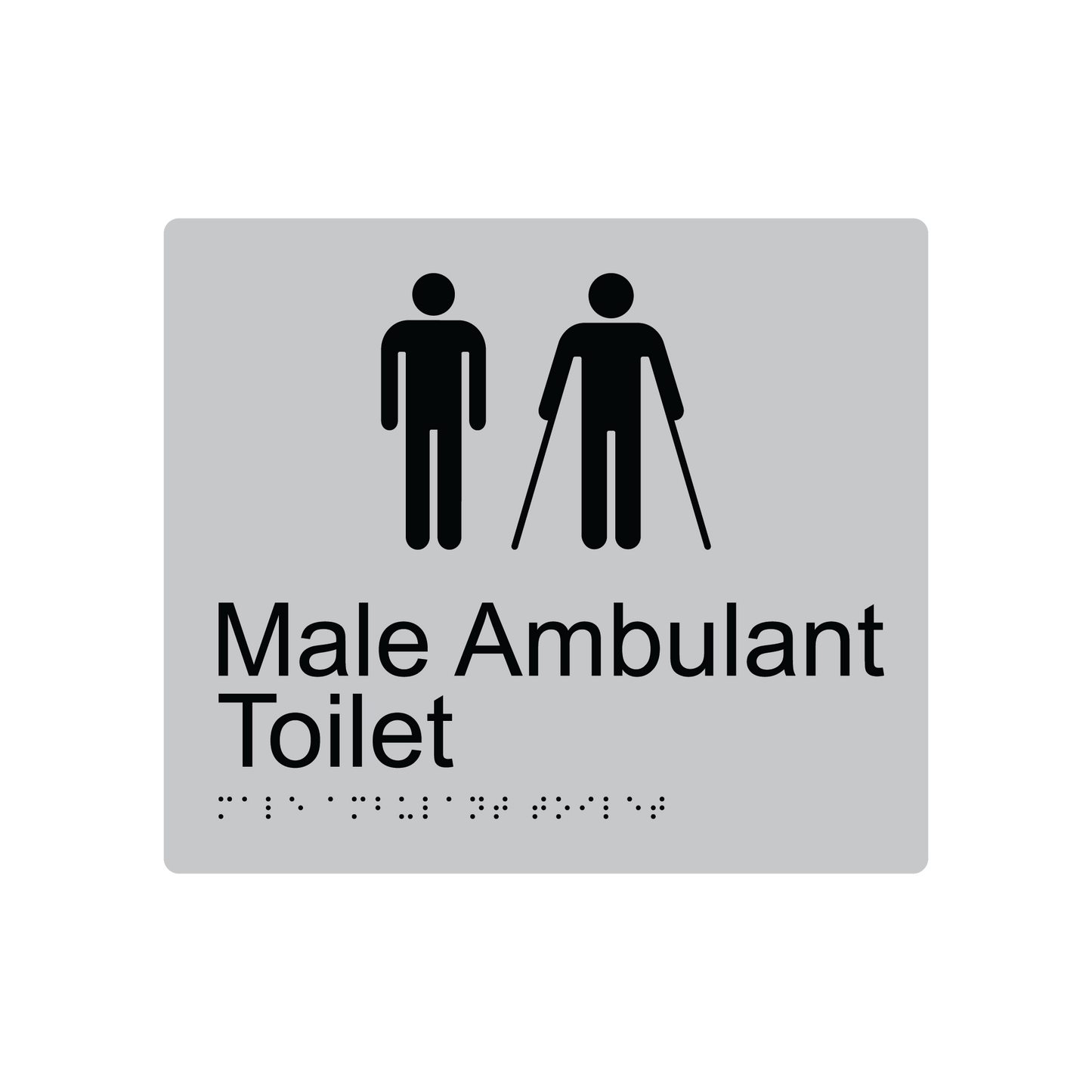 Male & Ambulant Toilet Braille Sign - Stainless Steel (AS1428.1 Compliant)