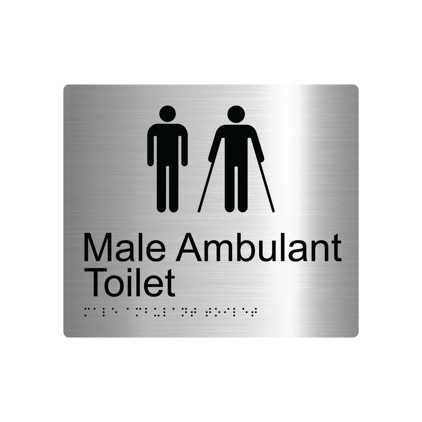 Male & Ambulant Toilet Braille Sign - Stainless Steel (AS1428.1 Compliant)