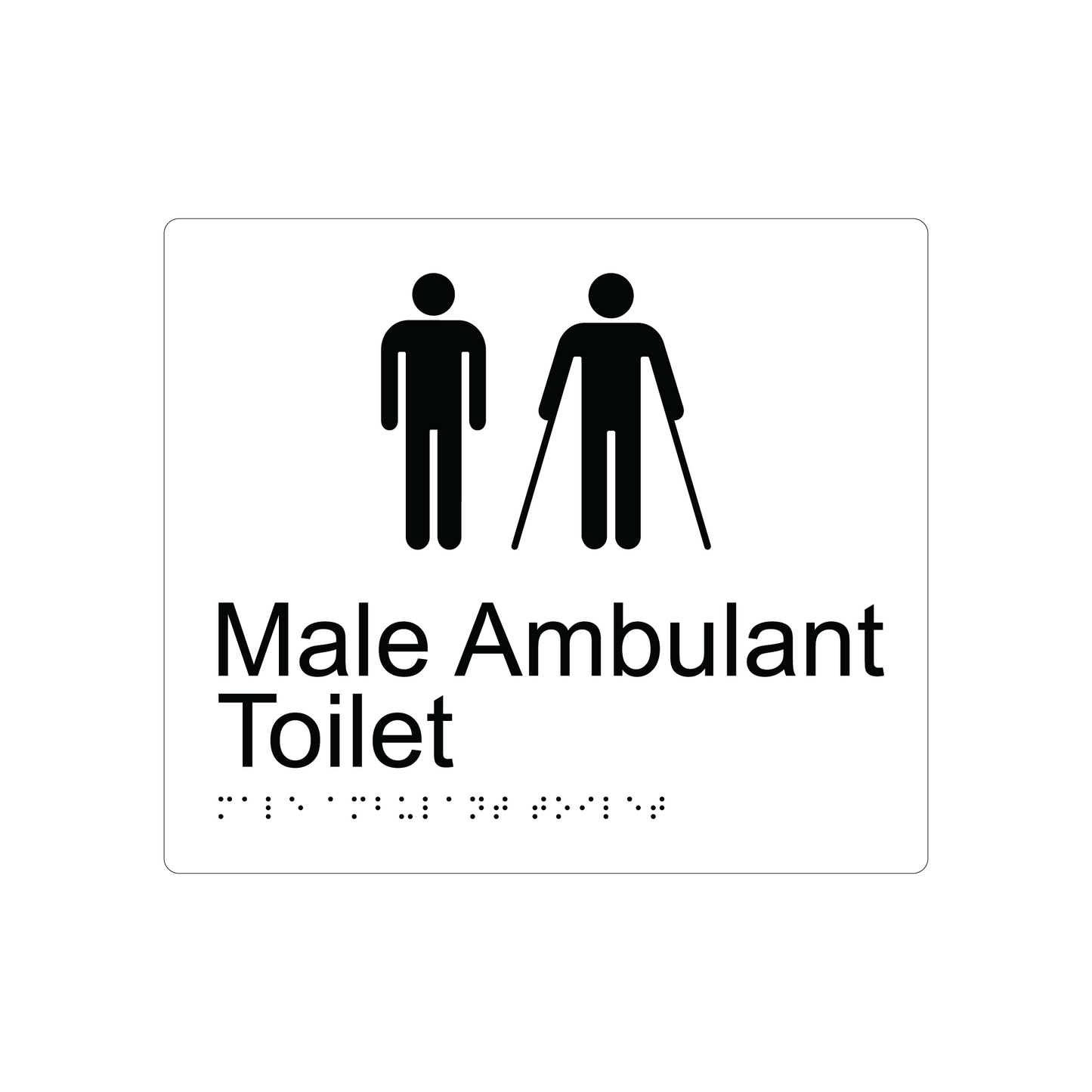 Male & Ambulant Toilet Braille Sign - Stainless Steel (AS1428.1 Compliant)
