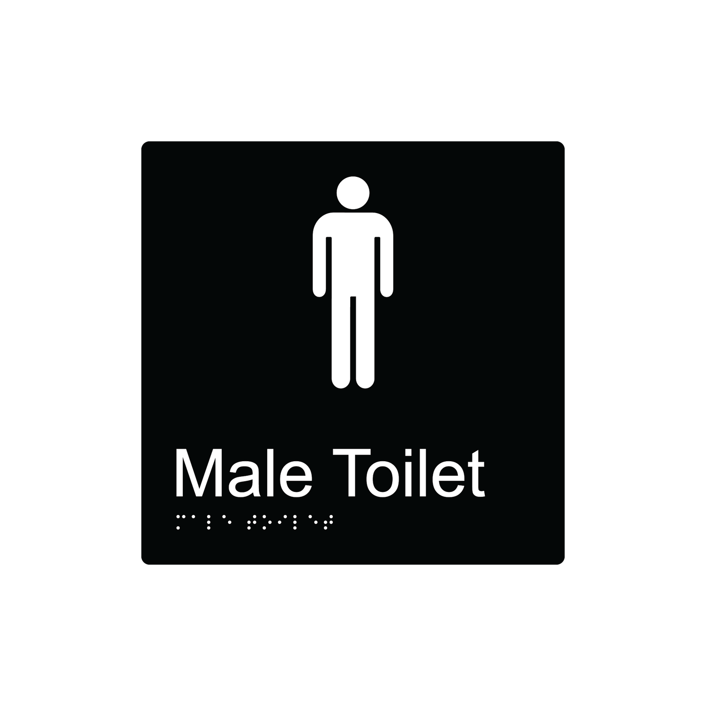 Male Toilet Braille Sign - Acrylic (AS1428.1 Compliant)