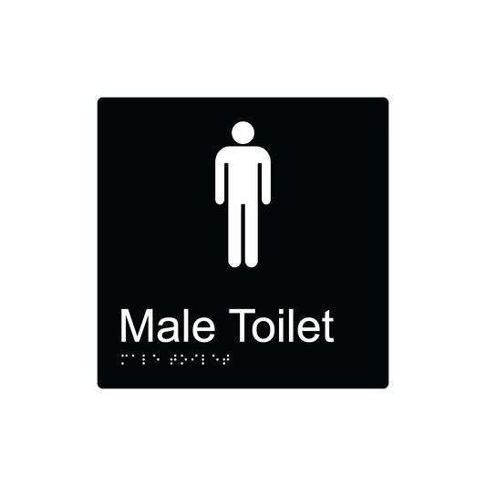 Male Toilet Braille Sign - Acrylic (AS1428.1 Compliant)