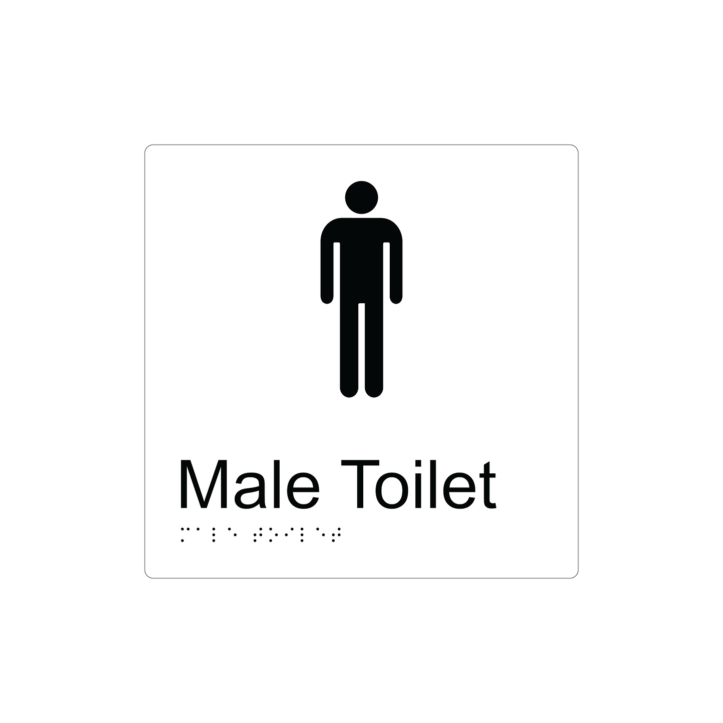 Male Toilet Braille Sign - Acrylic (AS1428.1 Compliant)