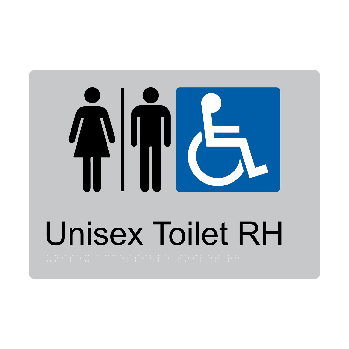 Unisex Accessible Toilet RH Braille Sign